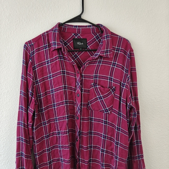 Rails Hunter Plaid Button Down Long Sleeve Shirt In Cranberry Size M - Picture 4 of 12